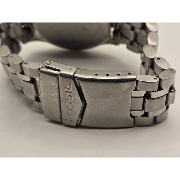 Fossil Blue AM-3198 Unisex Grey Stainless Steel 38mm Watch. 6.75" . New Battery. - Picture 9 of 10